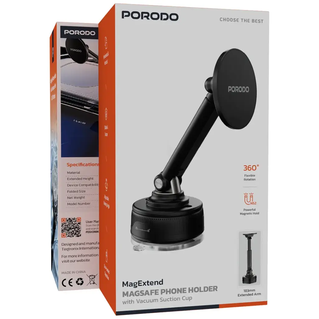PORODO MAGEXTEND MAGSAFE PHONE HOLDER BLACK PDSH26BK thumbnail 4