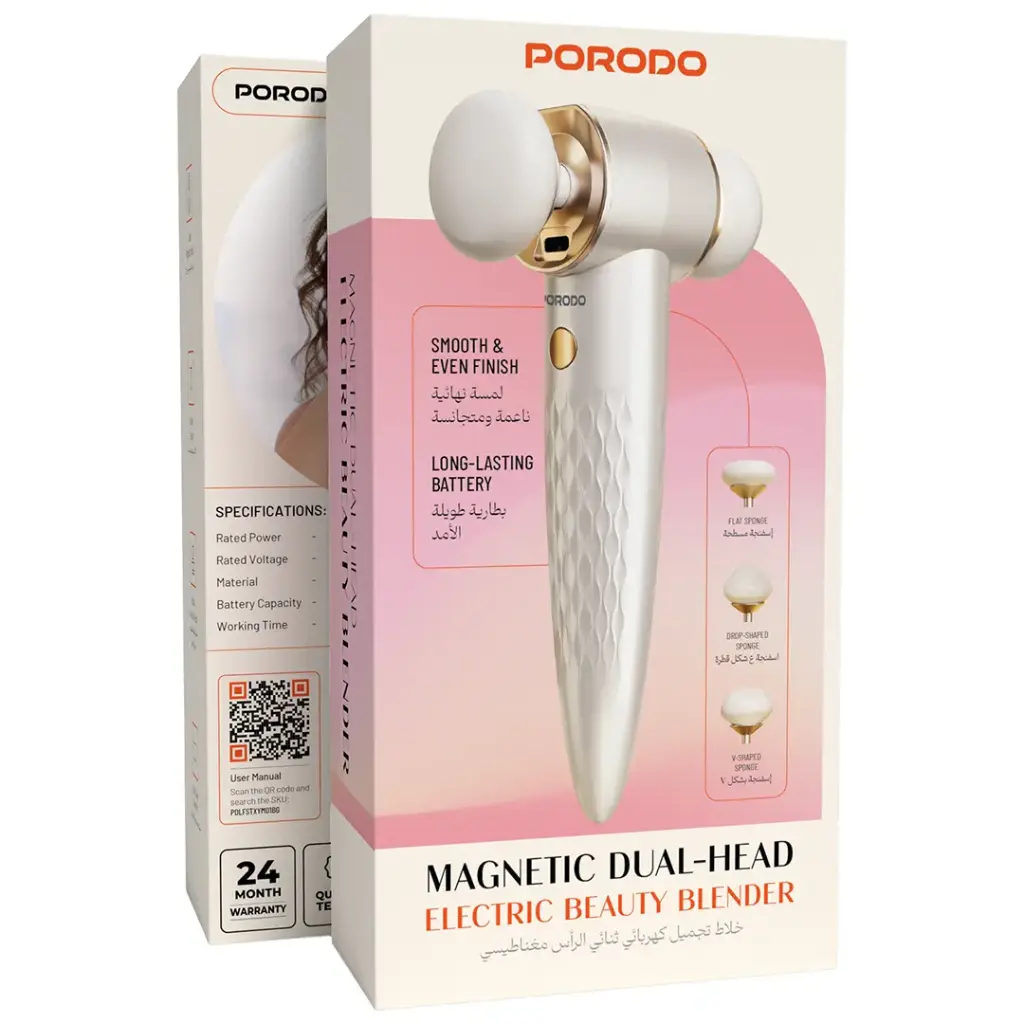 PORODO MAGNETIC DUAL HEAD ELECTRIC BEAUTY BLENDER BEIGE PDLFSTXYM01BG thumbnail 3