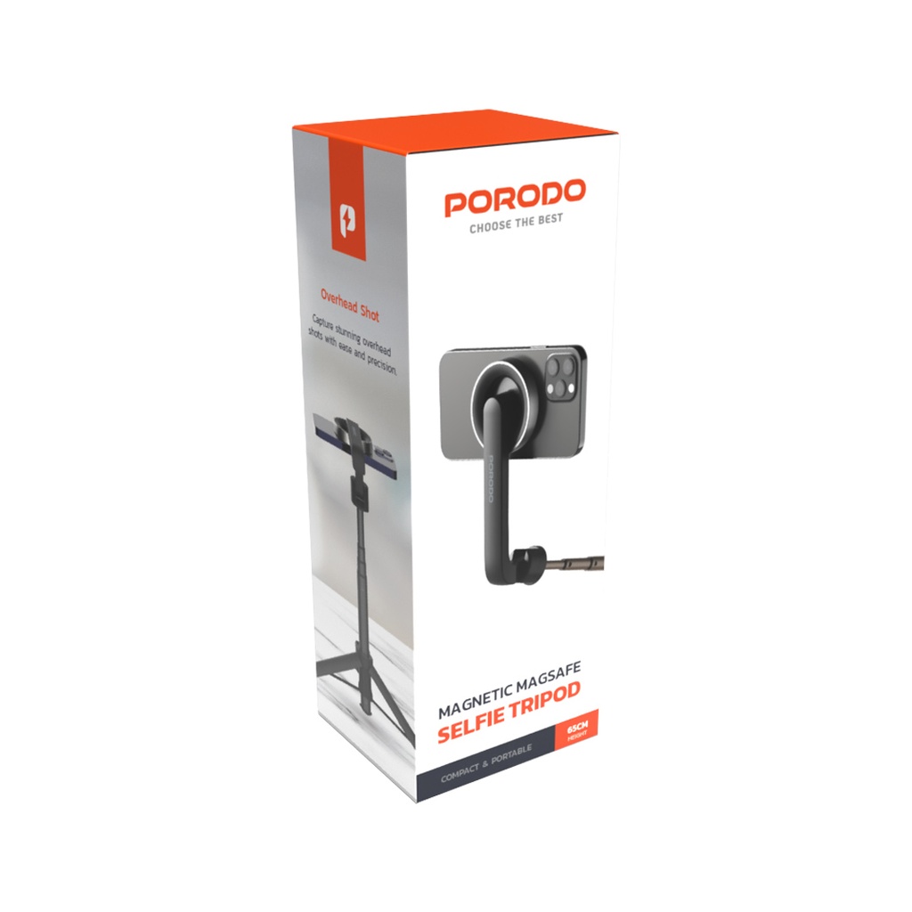 PORODO MAGNETIC MAGSAFE SELFIE TRIPOD 65CM BLACK PD-MGS64-BK thumbnail 6