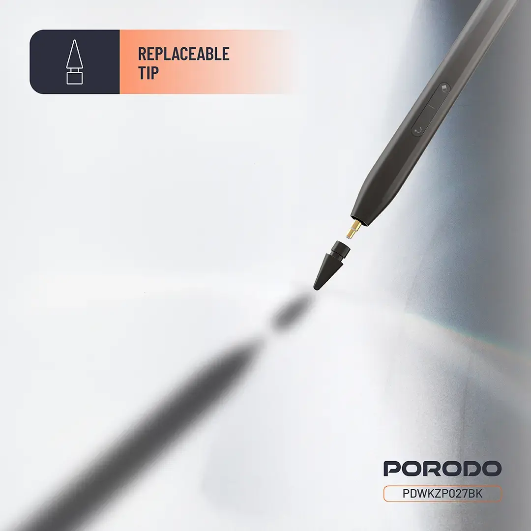 PORODO MAGNETIC STYLUS IPAD PEN COMPATIBLE WITH 2018-2025 MODELS BLACK PDWKZP027BK thumbnail 11