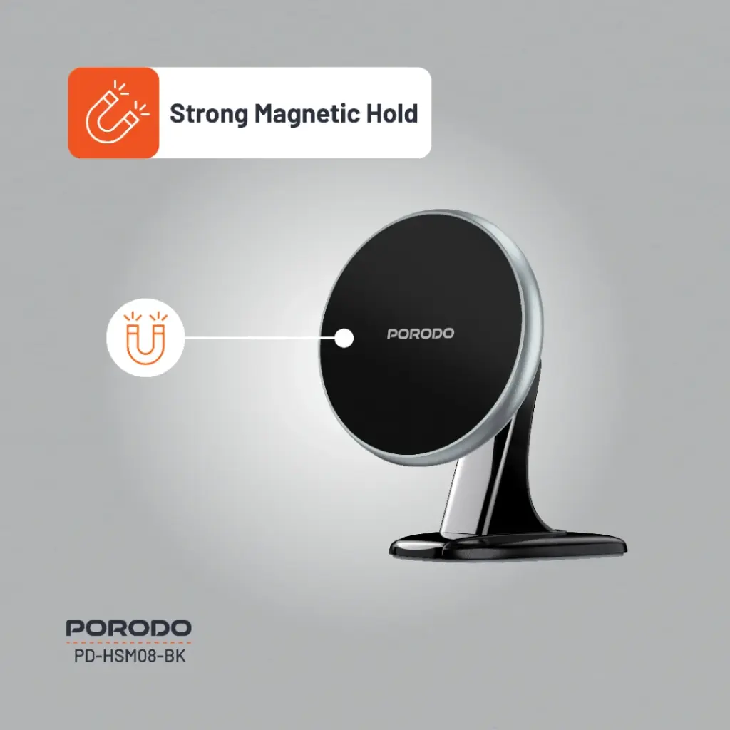 PORODO MAGSAFE MAGNETIC ALUMINUM MOUNT BLACK PD-HSM08-BK thumbnail 4