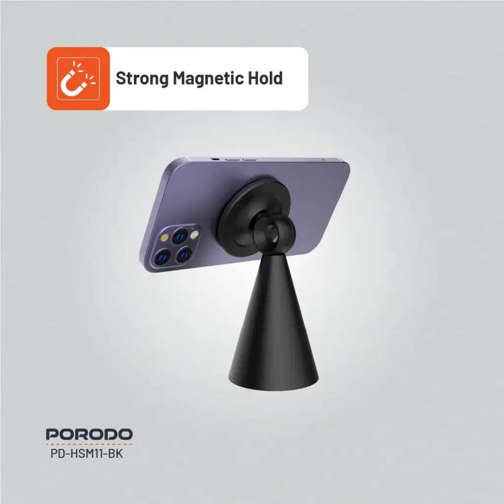 PORODO MAGSAFE MAGNETIC DESK MOUNT BLACK PD-HSM11-BK thumbnail 4