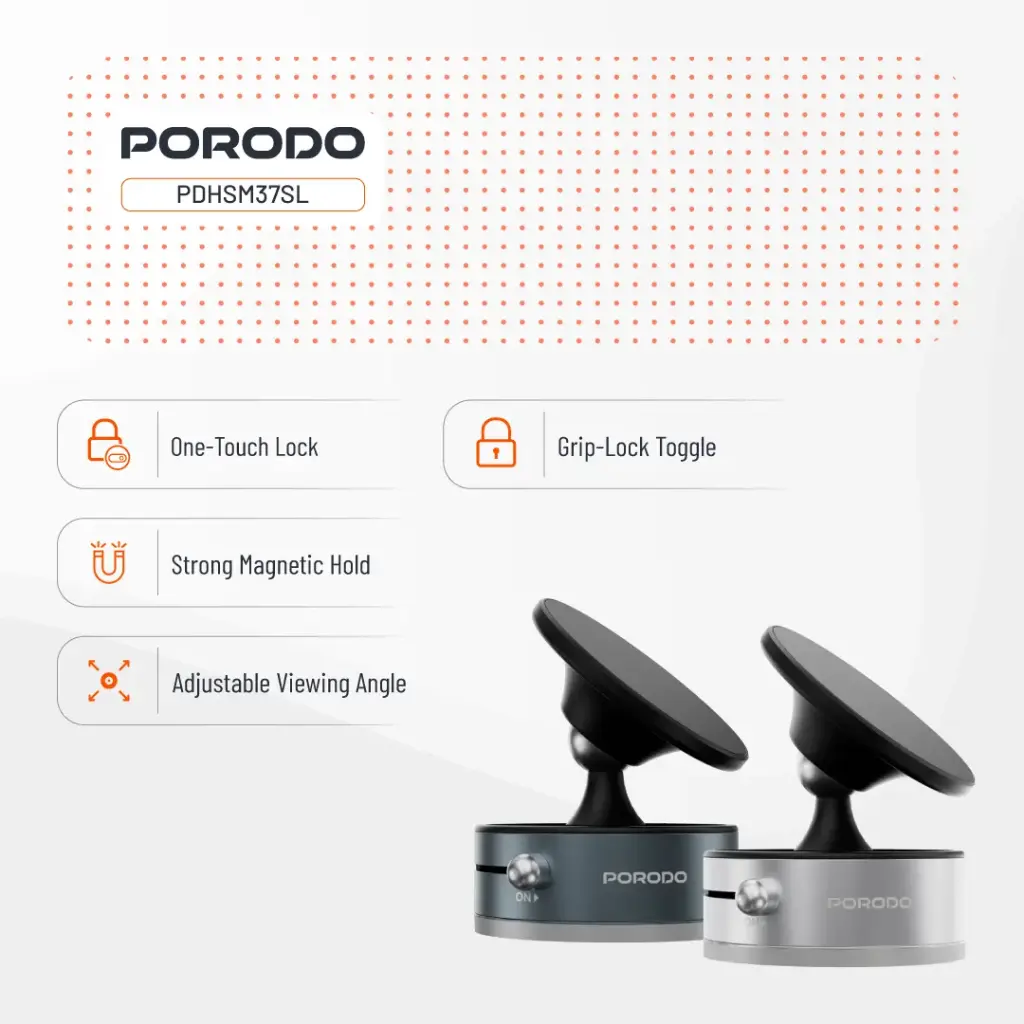 PORODO MULTI SURFACE MAGSAFE PHONE MOUNT SILVER PDHSM37SL thumbnail 3