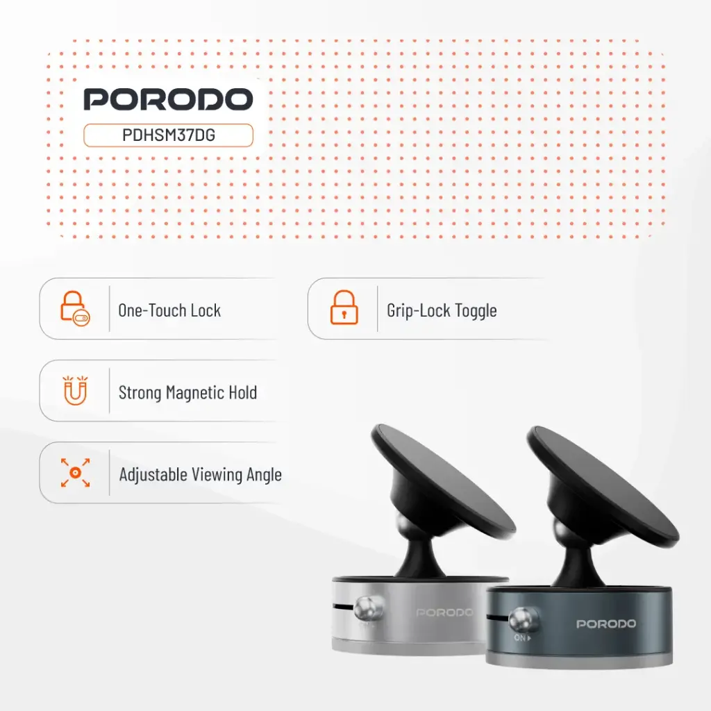 PORODO MULTI SURFACE MAGSAFE PHONE MOUNT DARK GREY PDHSM37DG thumbnail 3