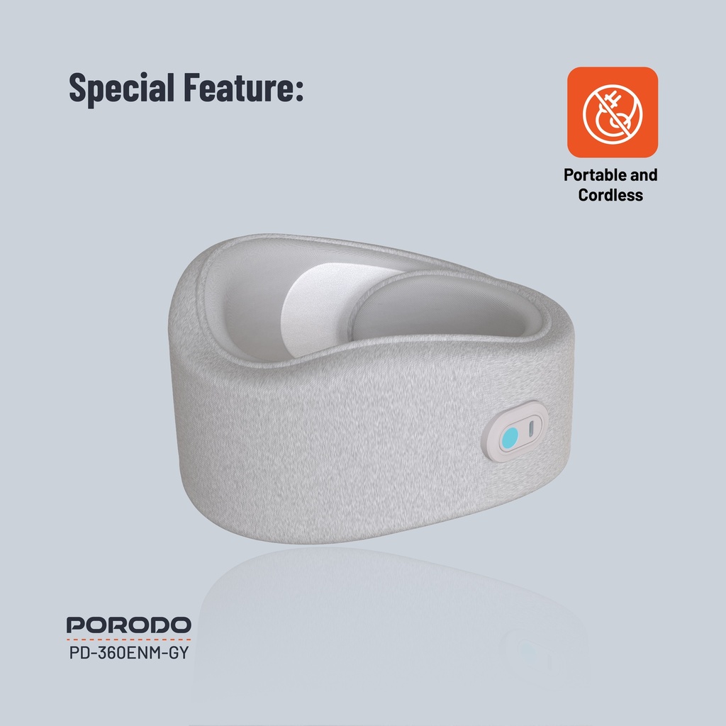 PORODO NECK PILLOW MASSAGER WITH HOT COMPRESS GRAY PD-360ENM-GY thumbnail 4