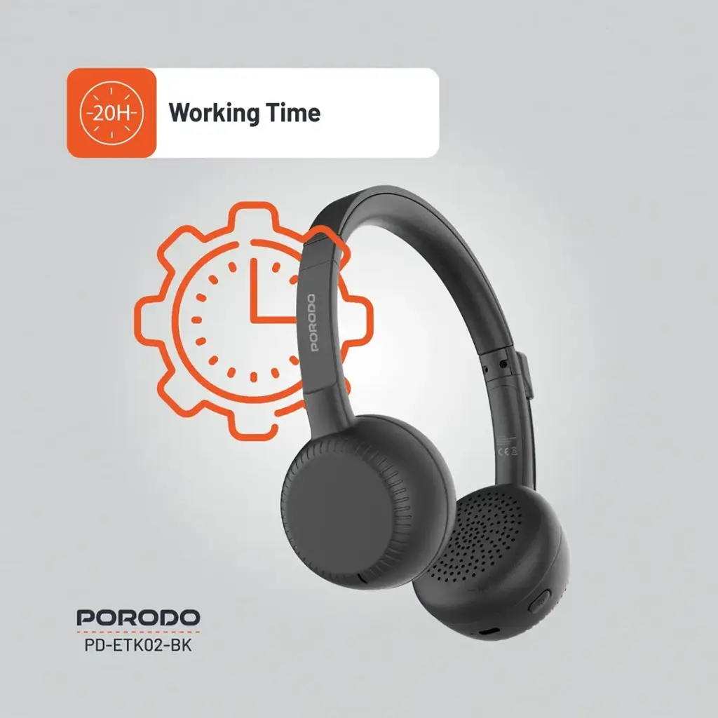 PORODO OFFICE WIRELESS HEADSET BLACK PD-ETK02-BK thumbnail 3