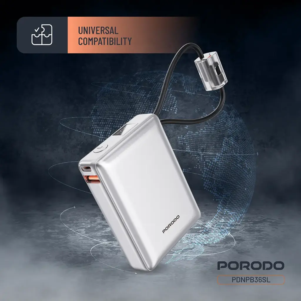 PORODO PETITE 10000MAH POWER BANK PD20W SILVER PDNPB36SL thumbnail 4