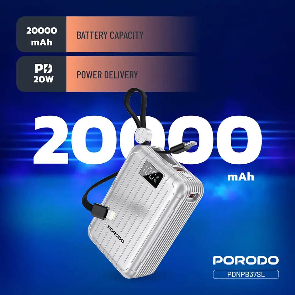 PORODO PETITE 20000MAH POWER BANK PD20W SILVER PDNPB37SL thumbnail 7