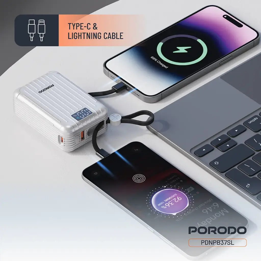 PORODO PETITE 20000MAH POWER BANK PD20W SILVER PDNPB37SL thumbnail 8
