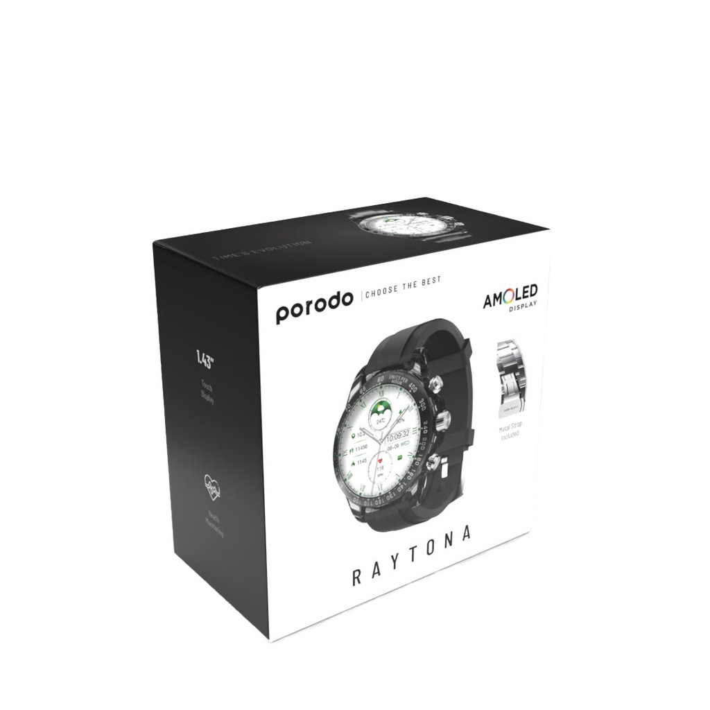 PORODO RAYTONA  SMART WATCH BLACK PD-RAYTONA-BK thumbnail 2
