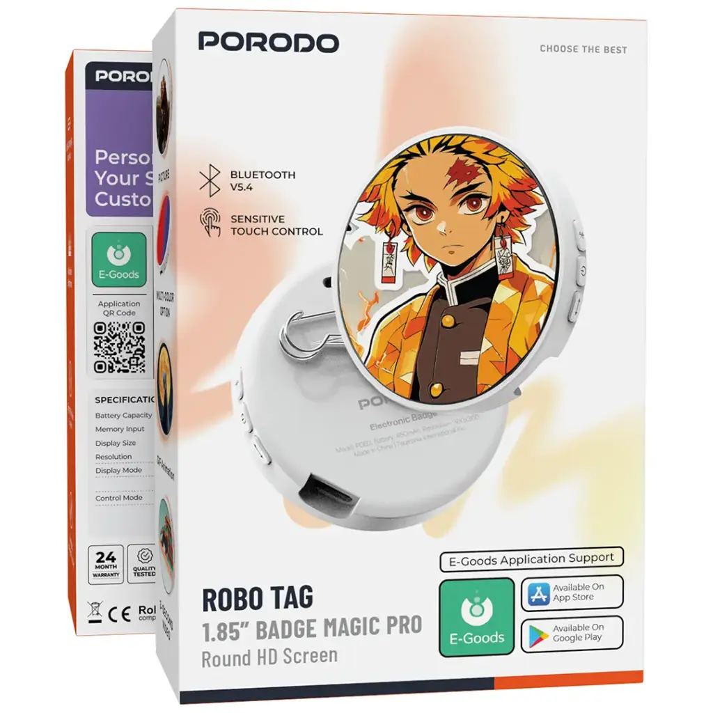 PORODO ROBO TAG 1.85 MADGE MAGIC PRO ROUND HD SCREEN WHITE PDB2WH thumbnail 2