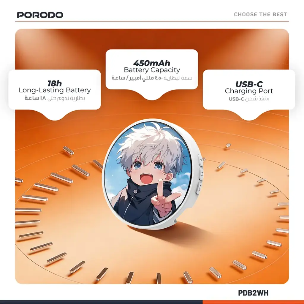 PORODO ROBO TAG 1.85 MADGE MAGIC PRO ROUND HD SCREEN WHITE PDB2WH thumbnail 6