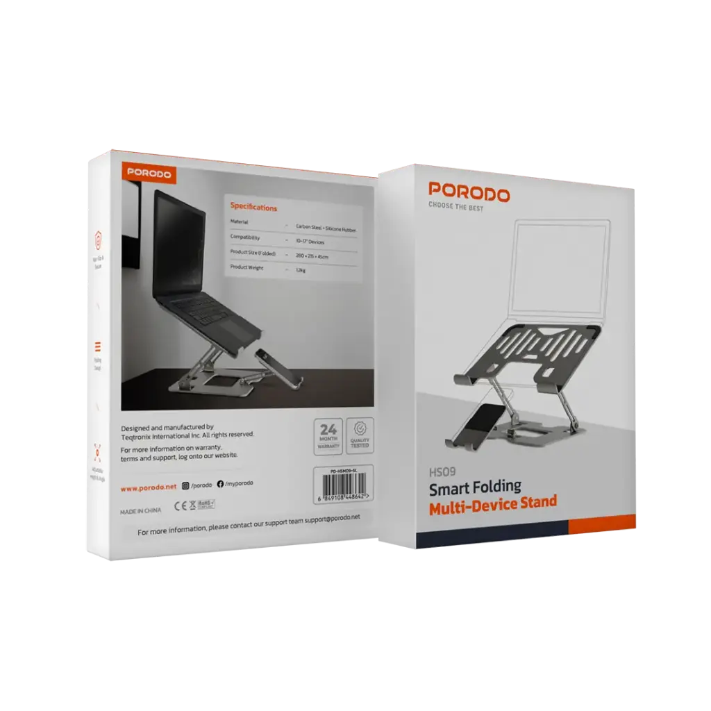 PORODO SMART FOLDING MULTI DEVICE STAND SILVER PD-HSM09-SL thumbnail 3
