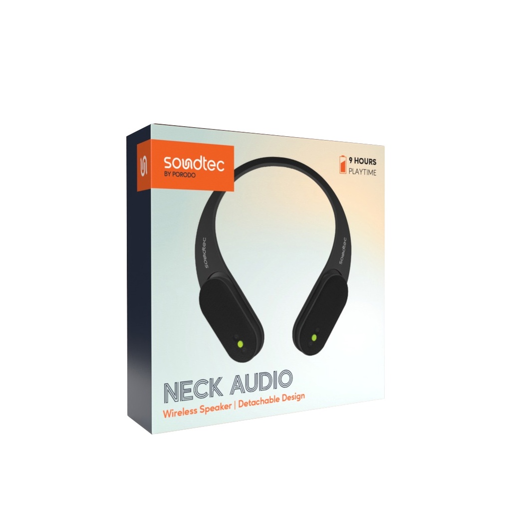 PORODO SOUNDTEC NECK AUDIO WIRELESS SPEAKER AND DETACHABLE DESIGN BLACK PD-STWLEP024-BK thumbnail 2