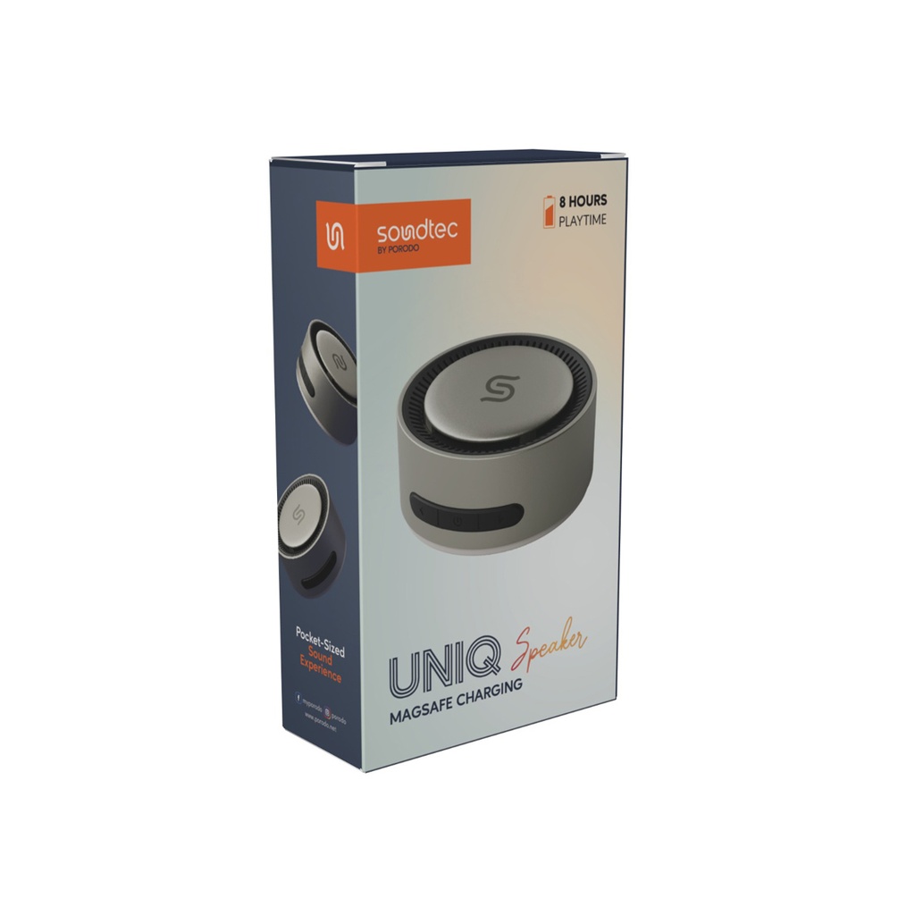 PORODO SOUNDTEC UNIQ SPEAKER WITH MAGSAFE CHARGING TITANIUM PD-STMWBS-TI thumbnail 2