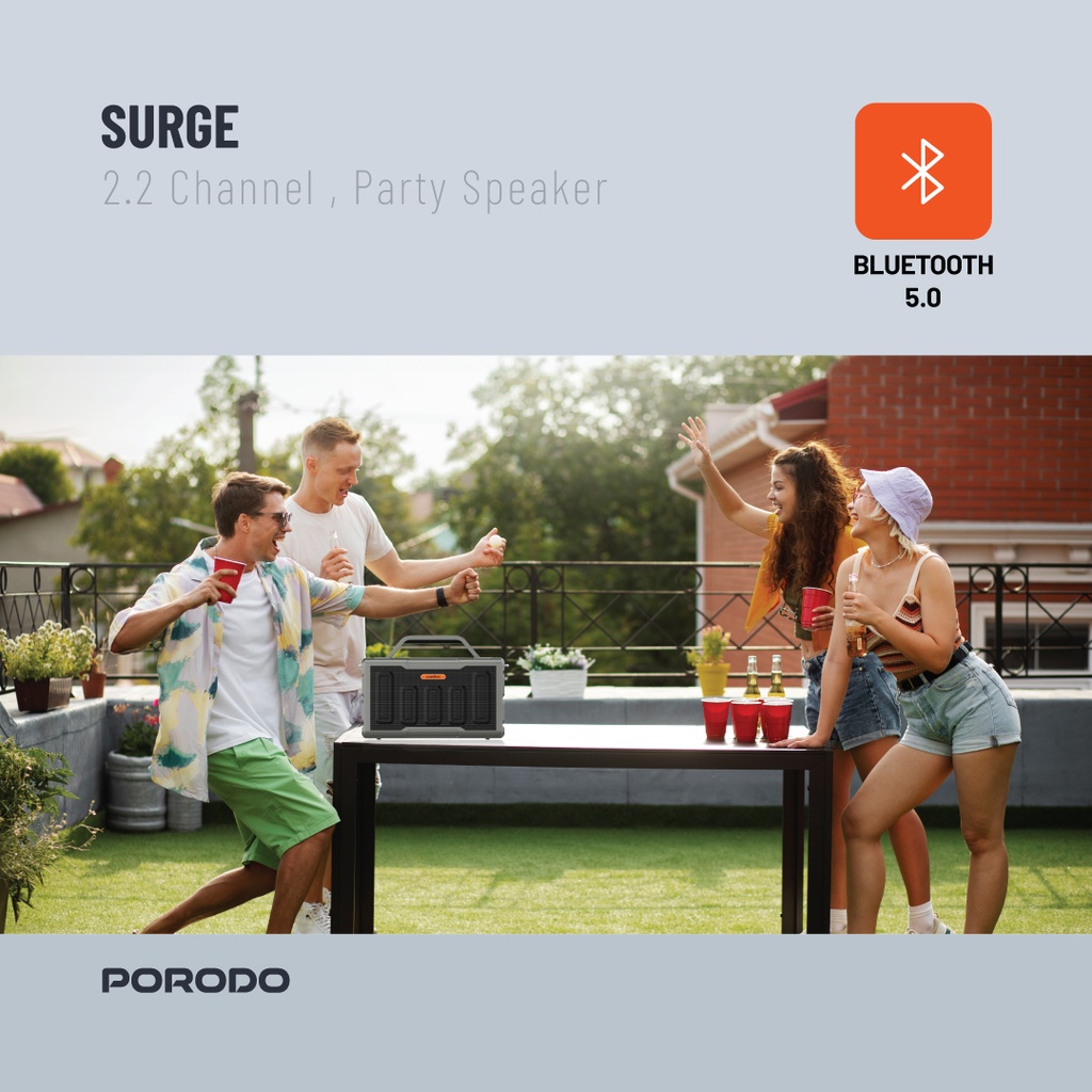 PORODO SOUNDTEC SURGE 2.2 CHANNEL PARTY BLACK SPEAKER PD-STPS100-BK thumbnail 8