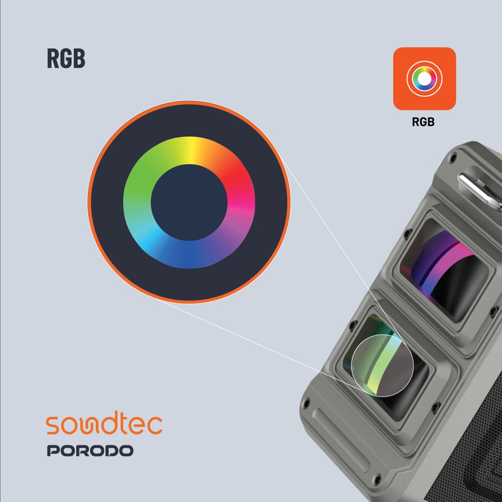PORODO SOUNDTEC SURGE 2.2 CHANNEL PARTY BLACK SPEAKER PD-STPS100-BK thumbnail 6