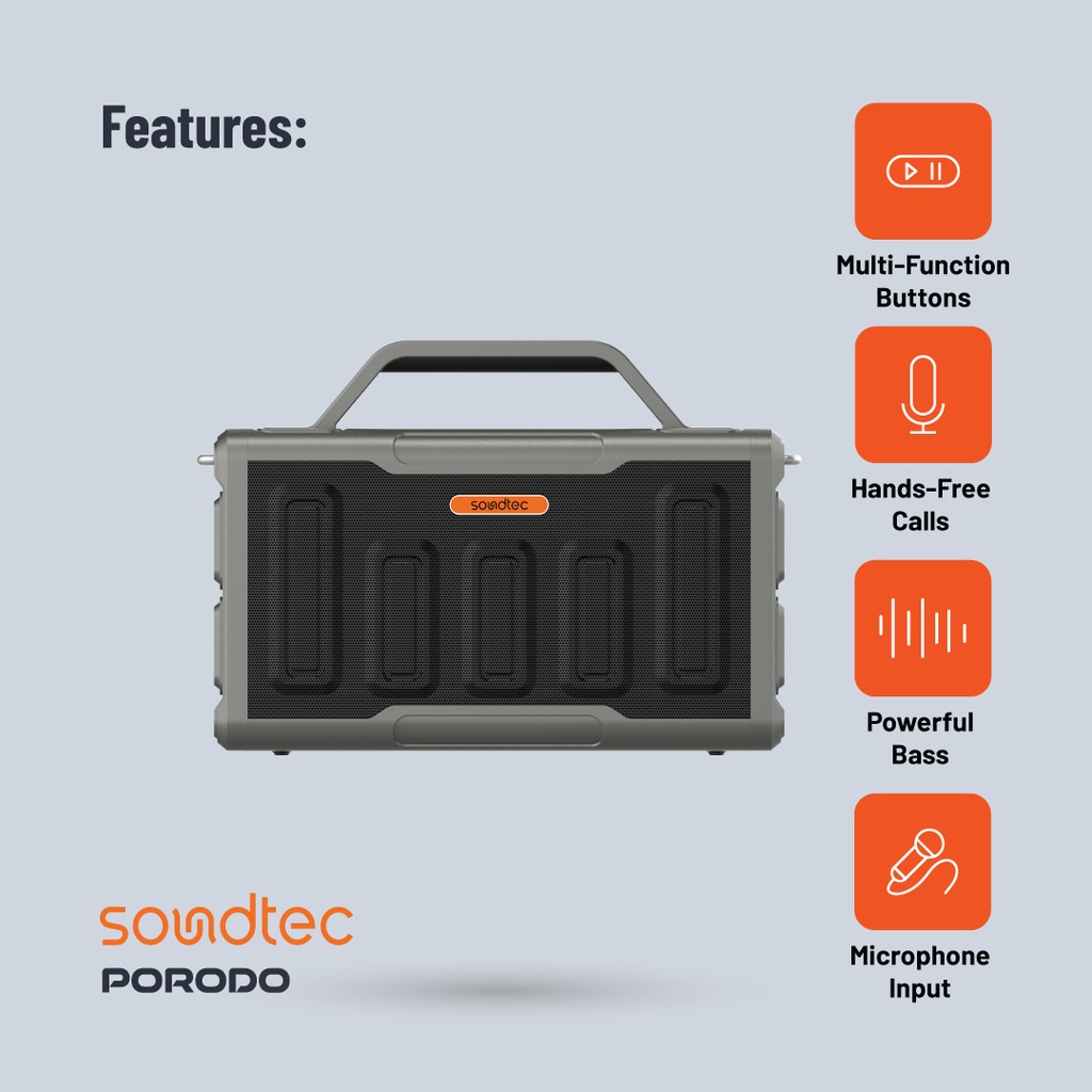 PORODO SOUNDTEC SURGE 2.2 CHANNEL PARTY BLACK SPEAKER PD-STPS100-BK thumbnail 4