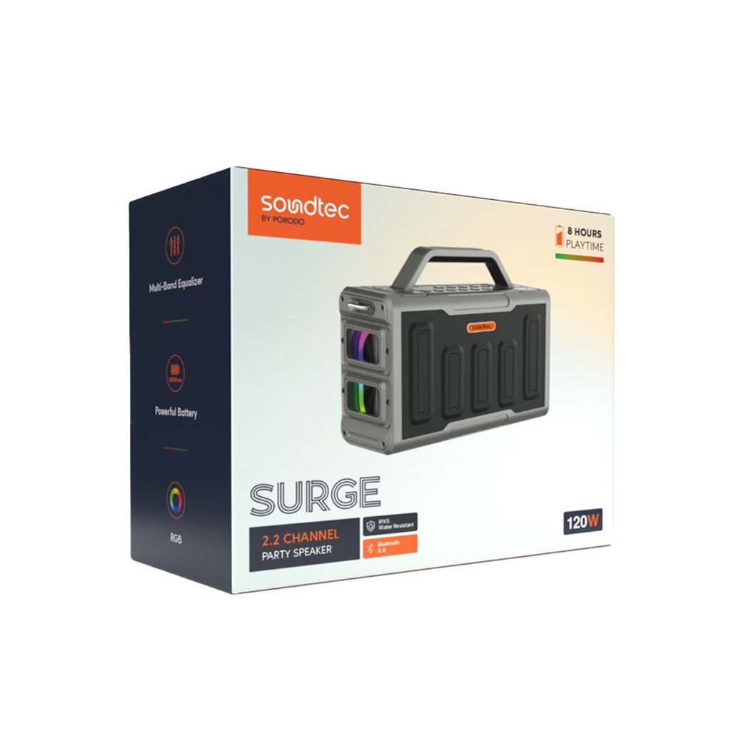 PORODO SOUNDTEC SURGE 2.2 CHANNEL PARTY BLACK SPEAKER PD-STPS100-BK thumbnail 9