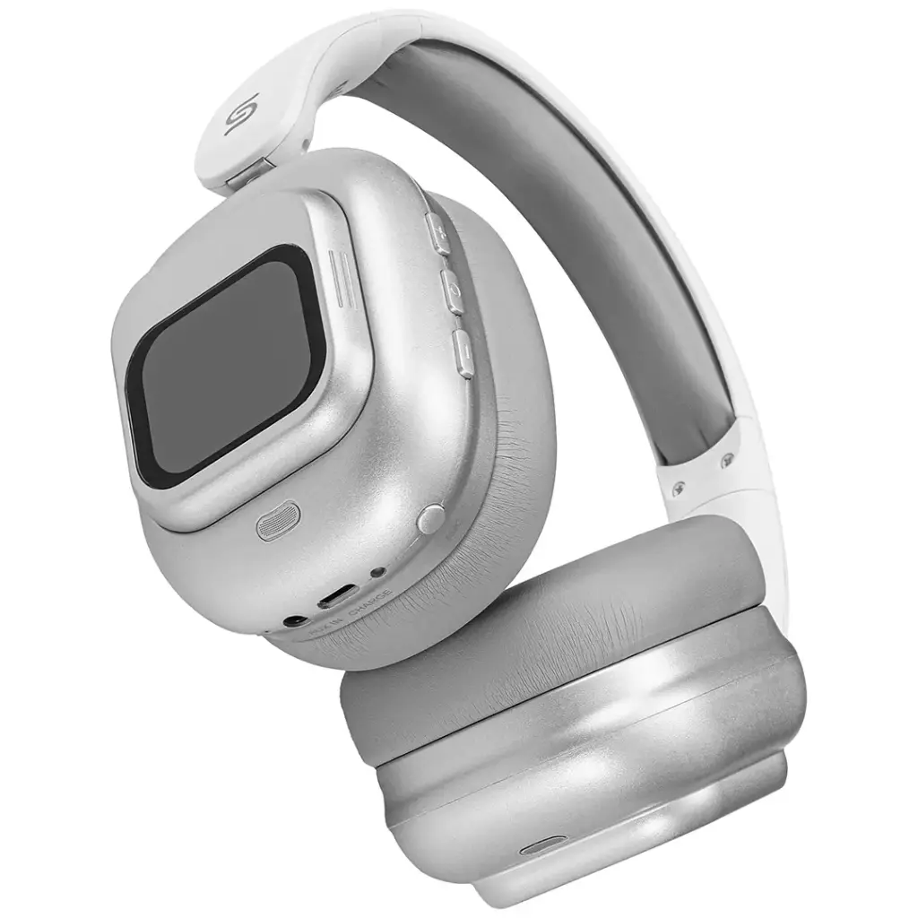 PORODO SOUNDTEC TOUCH WAVE ANC HEADPHONE WITH DETACHABLE TOUCH SCREEN WHITE PDJYBN618WH thumbnail 2