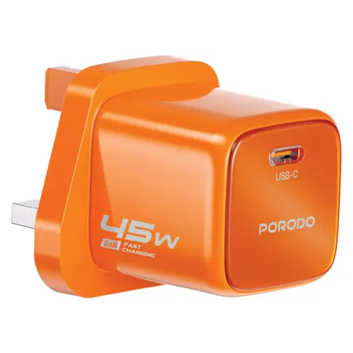 PORODO TEZORENZZA USB C WALL ADAPTOR PD45W ORANGE PDFWCH102OG