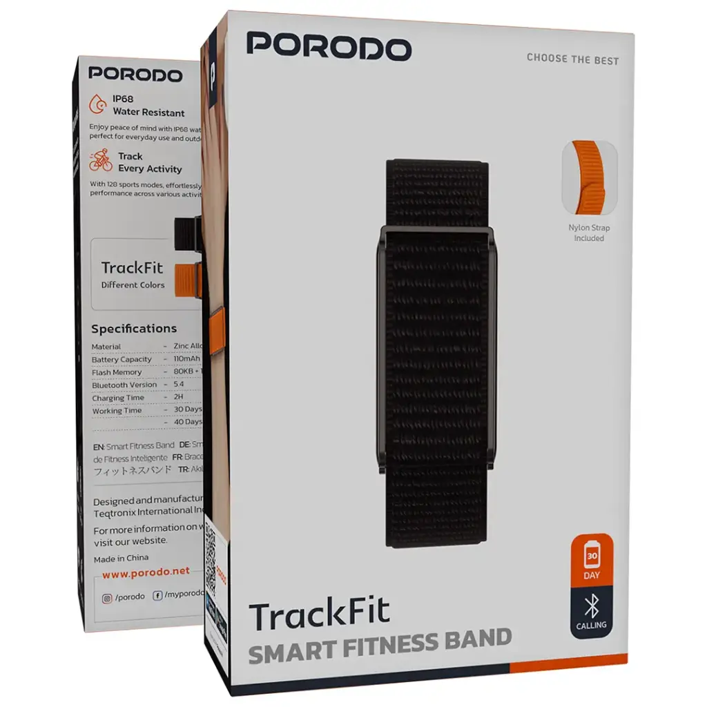 PORODO TRACKFIT SMART FITNESS BAND BLACK PDSB10625BK thumbnail 3