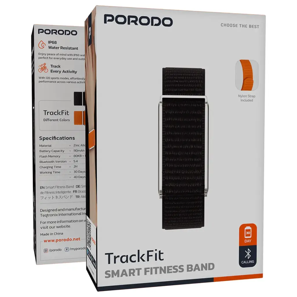 PORODO TRACKFIT SMART FITNESS BAND SILVER PDSB10625SL thumbnail 3