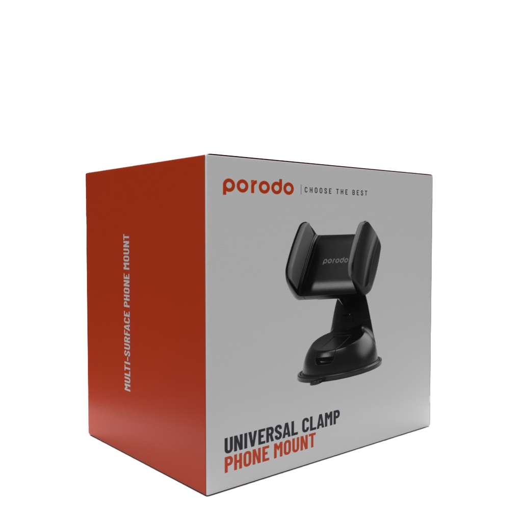 PORODO UNIVERSAL CLAMP PHONE MOUNT BLACK PD-MUCMS-BK thumbnail 2