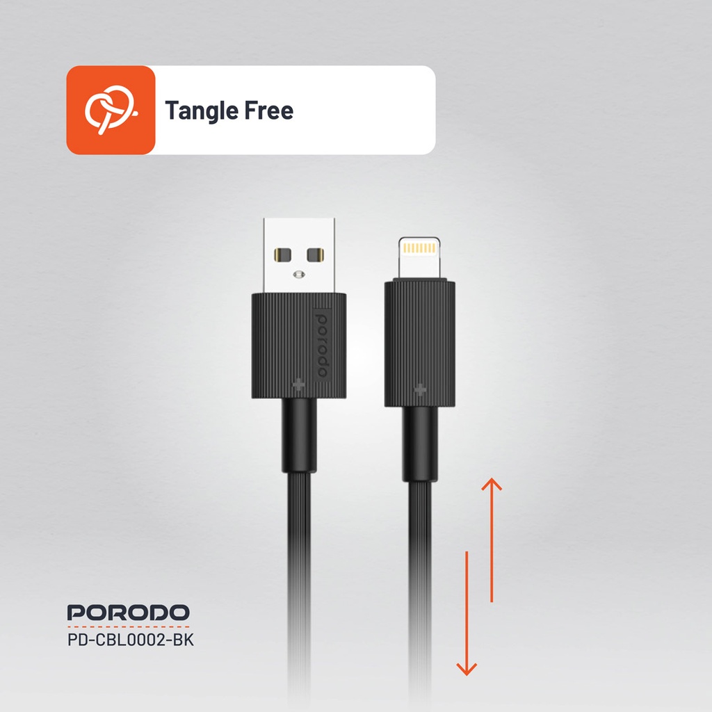 PORODO USB A TO LIGHTNING DURABLE CHARGING CABLE 1.2M WHITE PD-CBL0002-WH thumbnail 7
