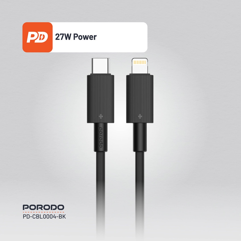 PORODO USB C TO LIGHTNING DURABLE CHARGING CABLE 1.2M BLACK PD-CBL0004-BK thumbnail 8