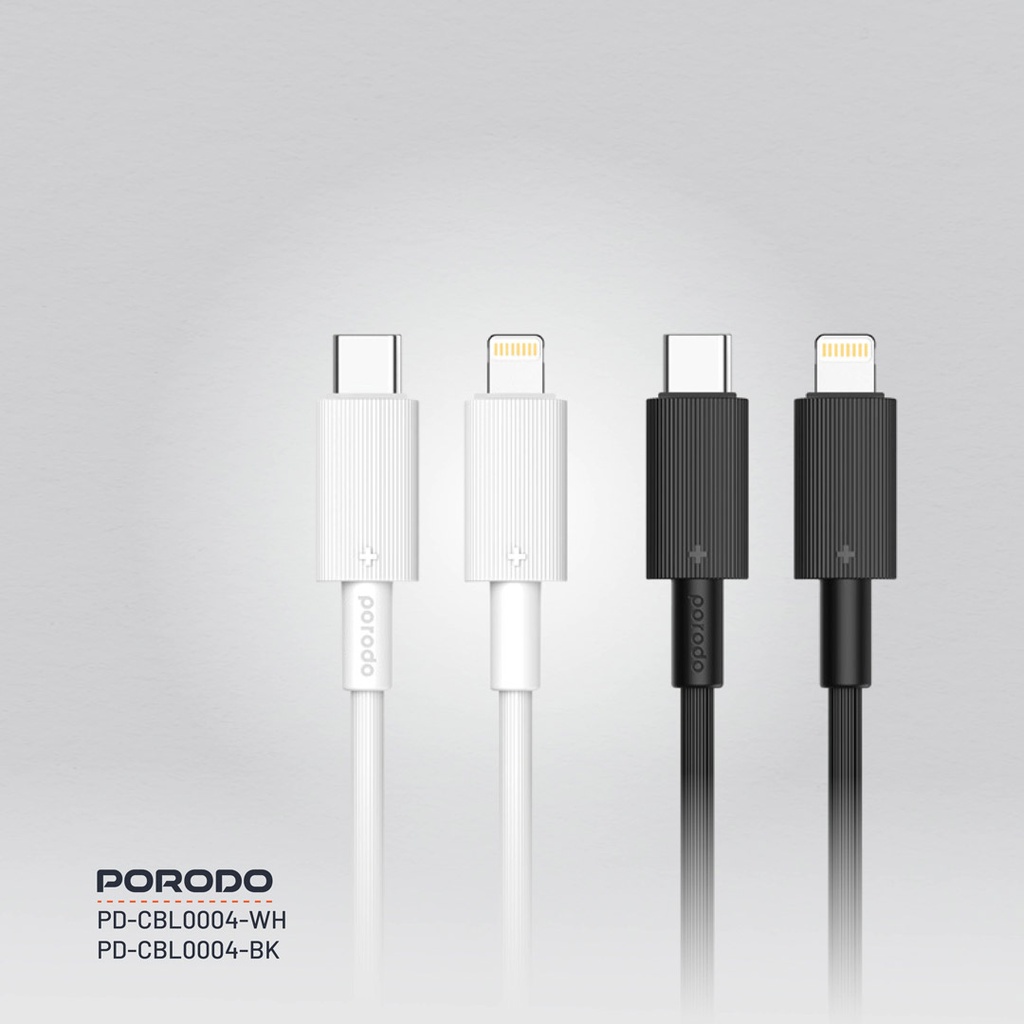 PORODO USB C TO LIGHTNING DURABLE CHARGING CABLE 1.2M WHITE PD-CBL0004-WH thumbnail 10