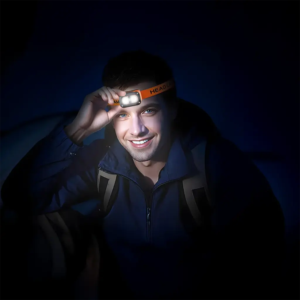 PORODO WAVE SENSOR RECHARGEABLE LED HEADLAMP ORANGE PDHDG08OG thumbnail 4