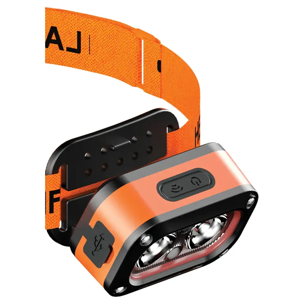 PORODO WAVE SENSOR RECHARGEABLE LED HEADLAMP ORANGE PDHDG08OG thumbnail 2