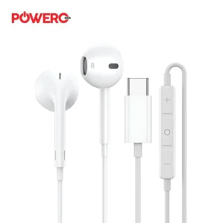 POWERO PLUS WAVE PLUS TYPE C WIRED EARPHONE WHITE PR-WPSTEPTC