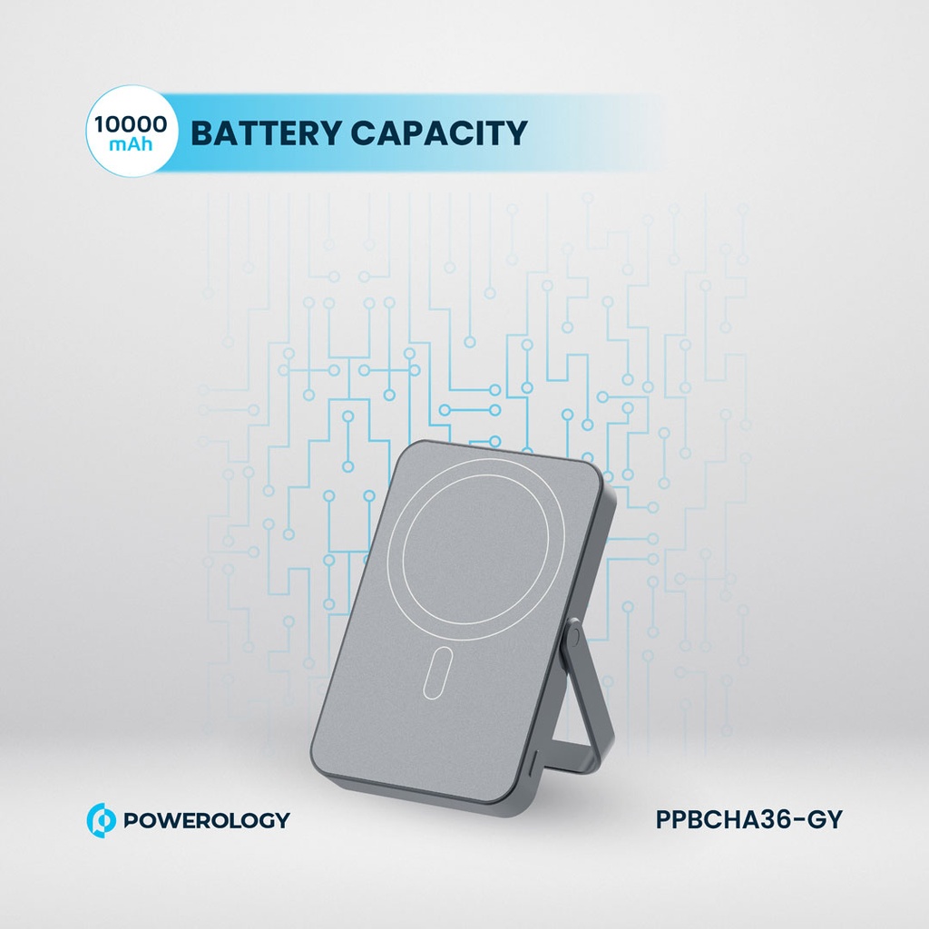 POWEROLOGY 10000MAH GLASS SURFACE MAGSAFE POWERBANK GREY PPBCHA36-GY thumbnail 7