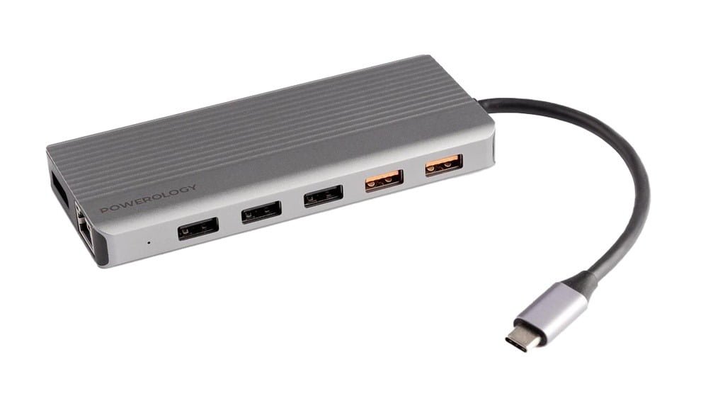 POWEROLOGY 12 IN 1 USB C HUB HDMI TYPE C 100W PD ETHERNET VGA USB SD MICRO SD 3.5 AUX thumbnail 3