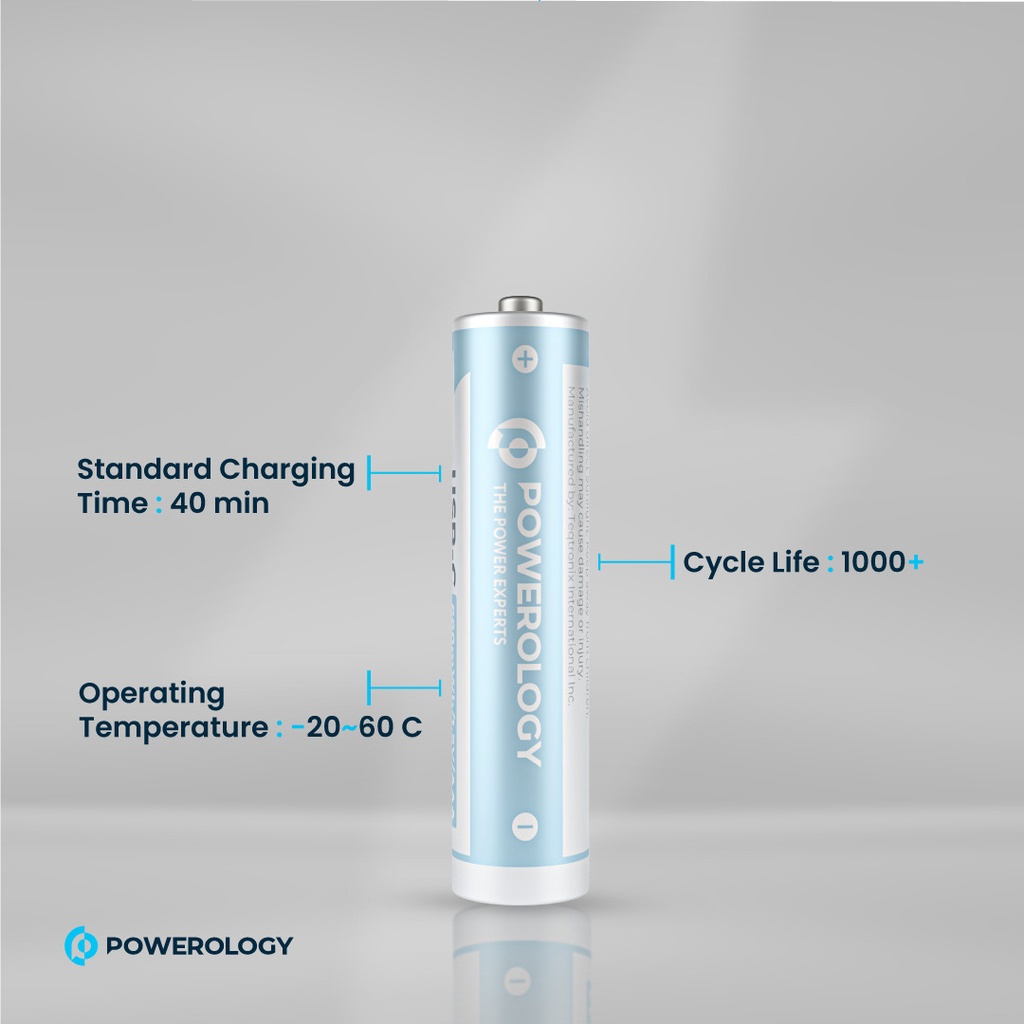 POWEROLOGY USB-C RECHARGEABLE LITHIUM BATTERY AA WHITE PAAV2RBT thumbnail 7