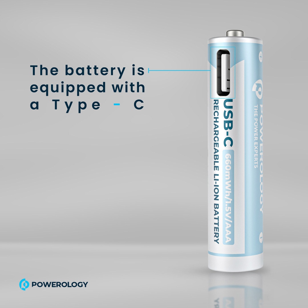 POWEROLOGY USB-C RECHARGEABLE LITHIUM BATTERY AA WHITE PAAV2RBT thumbnail 8