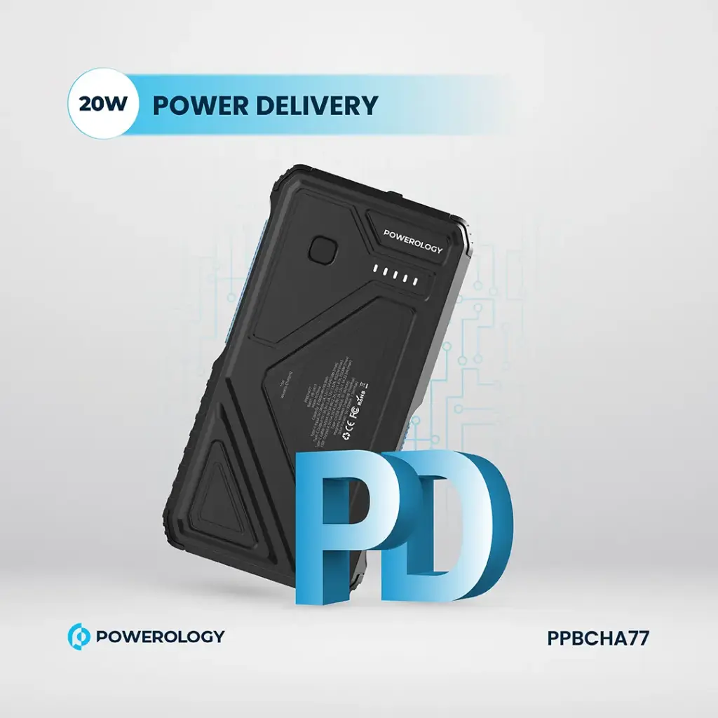 POWEROLOGY 27000MAH SOLAR WIRELESS CHARGING POWERBANK BLACK PPBCHA77 thumbnail 7