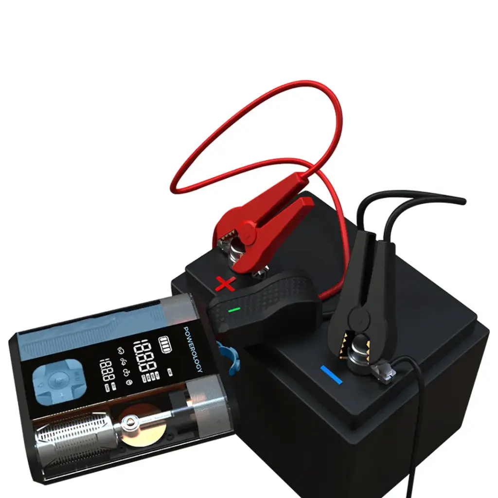 POWEROLOGY 3 IN 1 JUMP STARTER & TIRE INFLATOR BLACK/BLUE PPBCHA96BKBU thumbnail 5