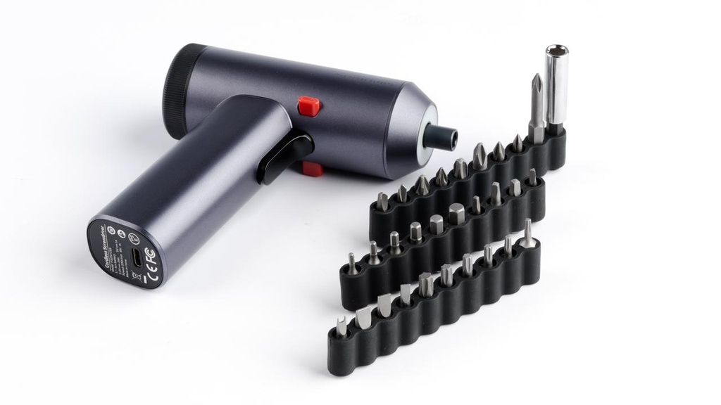 POWEROLOGY 30 BITS ELECTRIC SCREWDRIVER GUN WITH BUILT IN LED LIGHTS GREY P30IN1CSS thumbnail 3