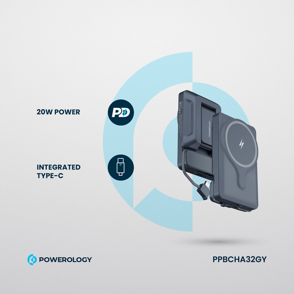 POWEROLOGY 5000MAH POWER BANK MAGSAFE CHARING AIR-VENT MOUNT 20PD GRAY PPBCHA32GY thumbnail 11