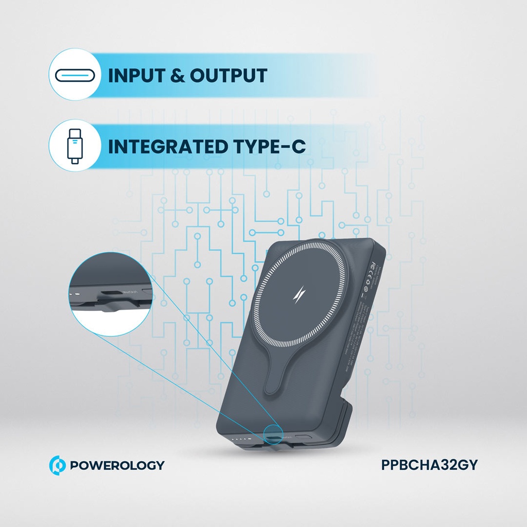 POWEROLOGY 5000MAH POWER BANK MAGSAFE CHARING AIR-VENT MOUNT 20PD GRAY PPBCHA32GY thumbnail 10