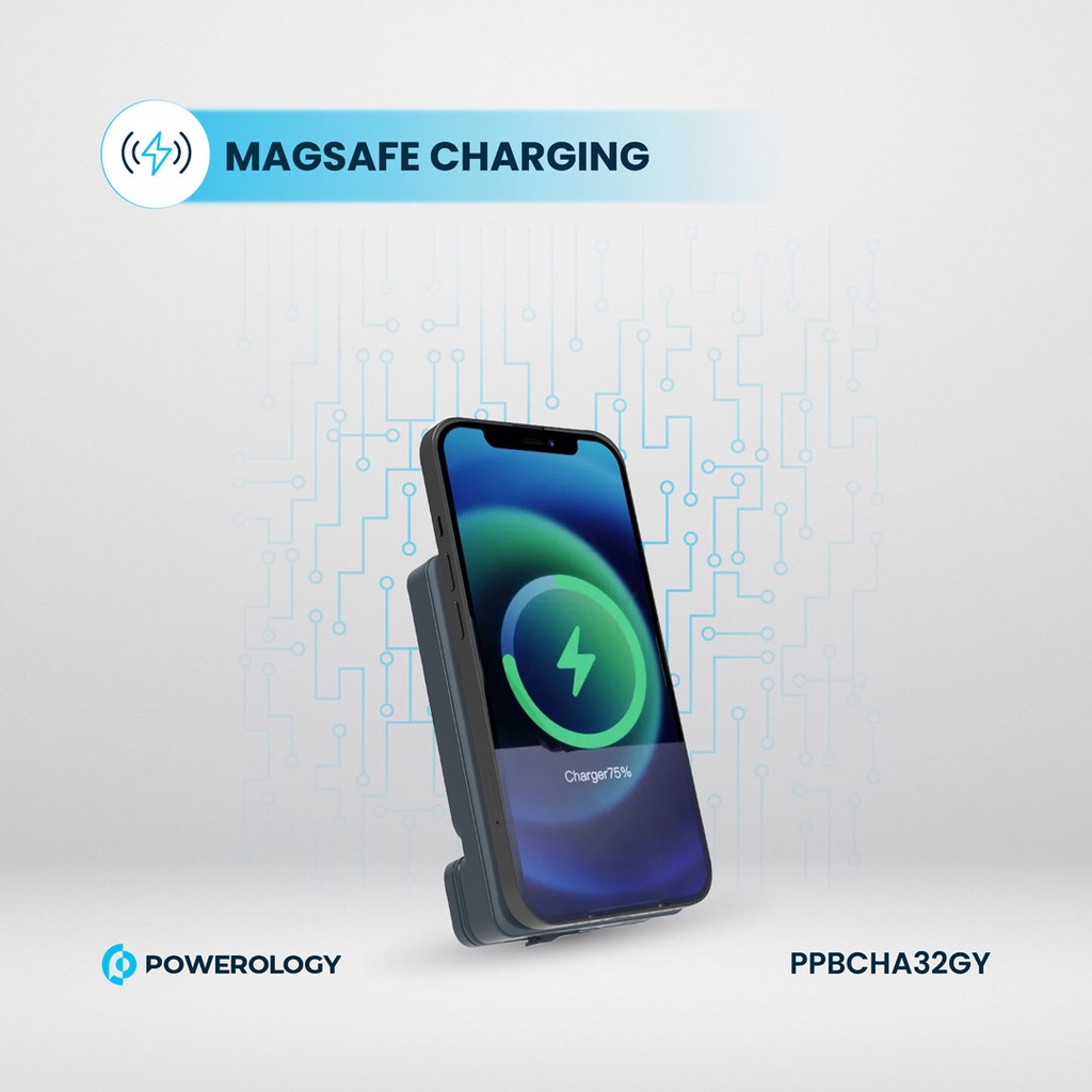 POWEROLOGY 5000MAH POWER BANK MAGSAFE CHARING AIR-VENT MOUNT 20PD GRAY PPBCHA32GY thumbnail 7