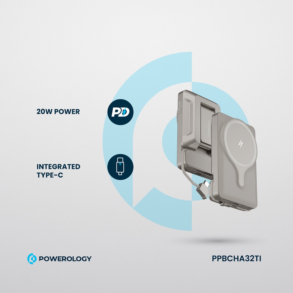 POWEROLOGY 5000MAH POWER BANK MAGSAFE CHARING AIR-VENT MOUNT 20PD TITANIUM PPBCHA32TI thumbnail 10