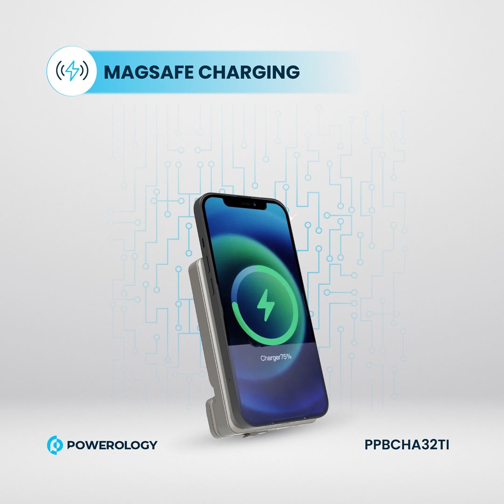 POWEROLOGY 5000MAH POWER BANK MAGSAFE CHARING AIR-VENT MOUNT 20PD TITANIUM PPBCHA32TI thumbnail 9