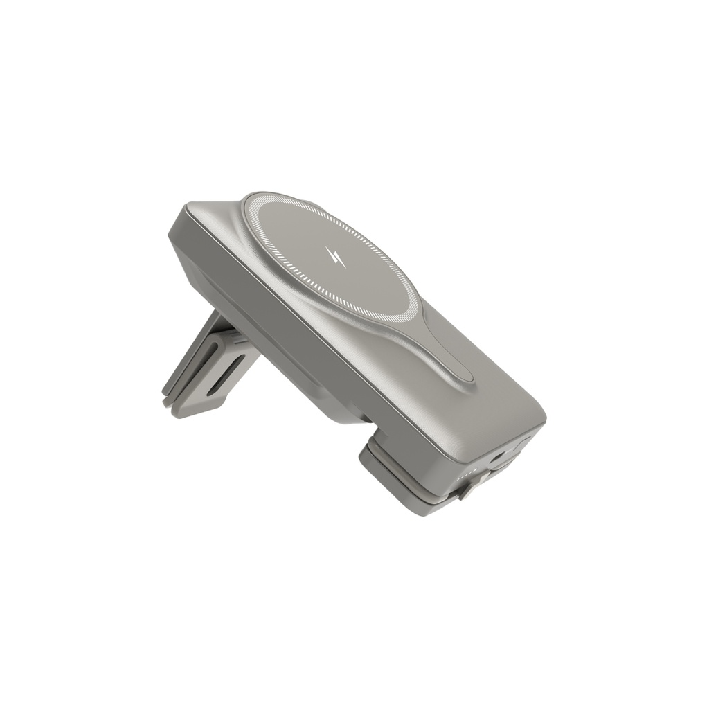 POWEROLOGY 5000MAH POWER BANK MAGSAFE CHARING AIR-VENT MOUNT 20PD TITANIUM PPBCHA32TI thumbnail 4