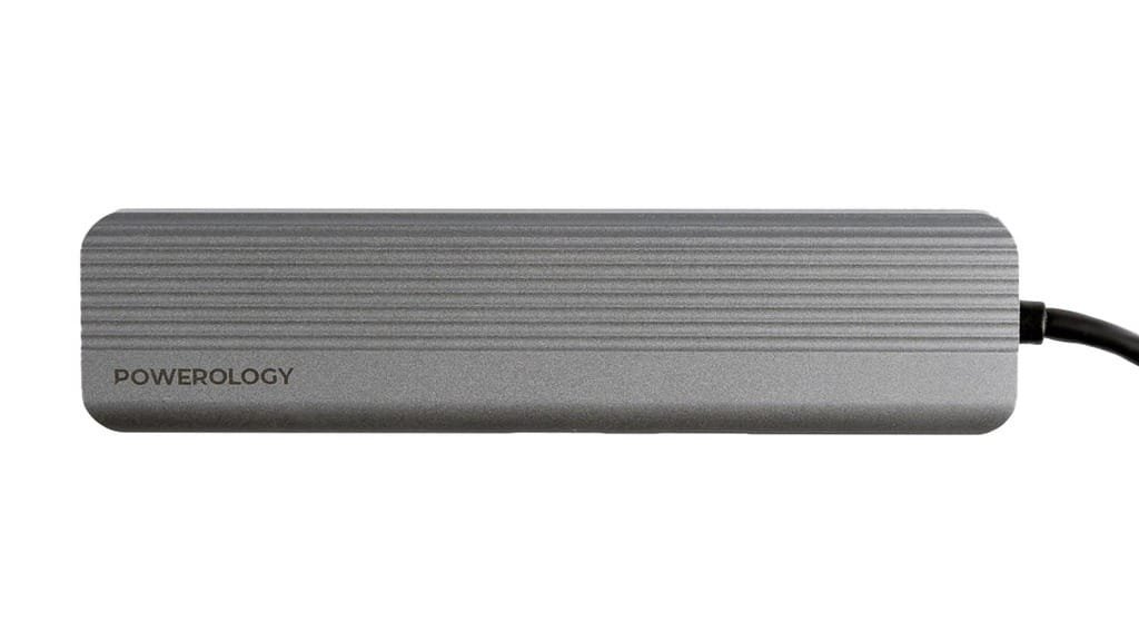 POWEROLOGY 6 IN 1 SLIM 4K HDMI USB C HUB PD 100W USB MICRO SD GRAY P61HBCGY thumbnail 5