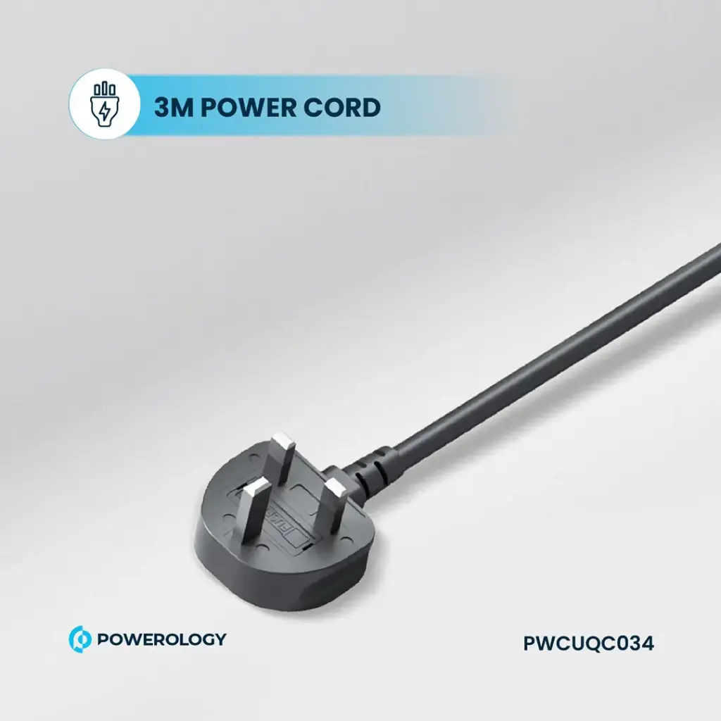 POWEROLOGY 6AC 2500W POWER STRIP BLACK PWCUQC034 thumbnail 8
