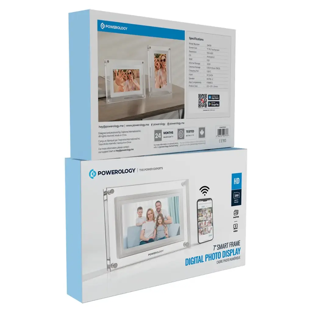 POWEROLOGY 7 INCH WIFI DIGITAL PHOTO FRAME WHITE PSM019WH thumbnail 4
